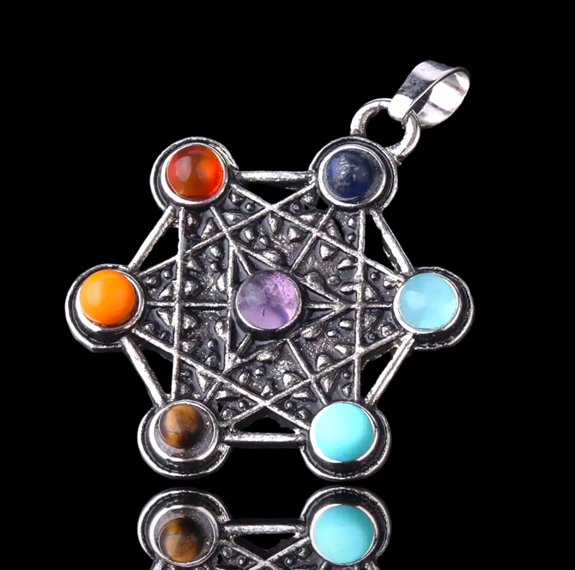 Witchy Charms - Charms for Jewelry Making-Mysterious Metatron Cube Necklace  Sacred Geometry Flower of Life Glass PendantsHexagram Choker Jewelry for  Unisex - Star Pendant , (Style 5, Black)