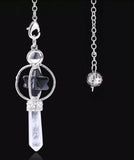Merkabah Star of David Gemstone and Quartz Crystal Point Energy Healing Dowsing Crystal Pendulum