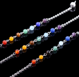 7 Chakra Quartz Crystal Pyramid Hexagonal Reiki Energy Healing Dowsing Pendulum with 7 Chakra Stone Beads Chain