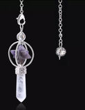 Merkabah Star of David Gemstone and Quartz Crystal Point Energy Healing Dowsing Crystal Pendulum