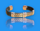 Pure Copper Magnetic Therapy Leatherette Bracelet Cuff