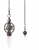 Merkabah Star of David Gemstone and Quartz Crystal Point Energy Healing Dowsing Crystal Pendulum