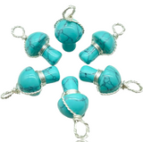 Mushroom Crystal Wire Wrapped Gemstone Pendant