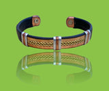 Pure Copper Magnetic Therapy Leatherette Bracelet Cuff