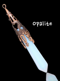 Natural Crystal Gemstone Copper Pendulum Point Pendant Necklace