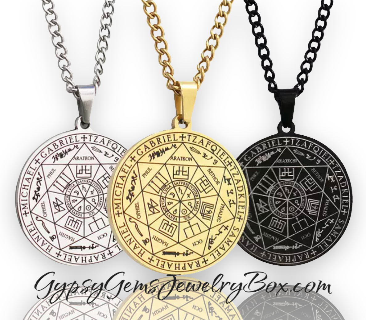 7 Archangels Sigil Charm Necklace Pentacle Talisman Metatron