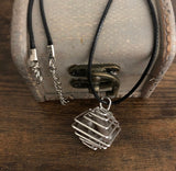 Spiral Cage Crystal & Gemstone Holder In Silver, Copper or Gold Wire Pendant Necklaces