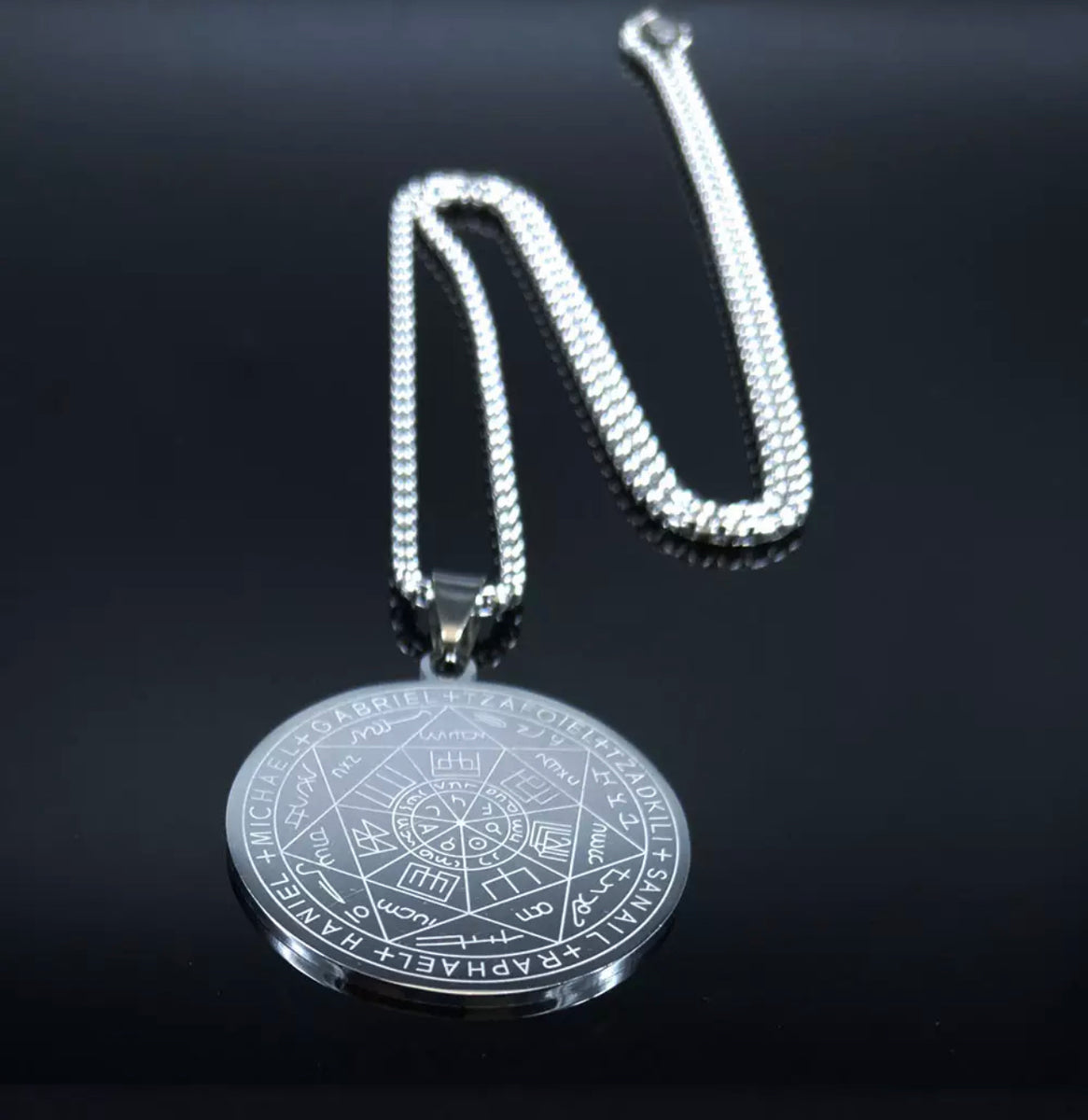 Pentagram Collier Seven Archange Amulette Protection Pentacle