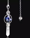 Merkabah Star of David Gemstone and Quartz Crystal Point Energy Healing Dowsing Crystal Pendulum