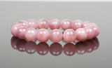 Quartz - Rose Pink Madagascar Custom Size Smooth Round Stretch (10mm Grande) Natural Gemstone Crystal Energy Bead Bracelet