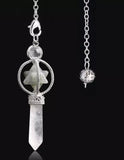 Merkabah Star of David Gemstone and Quartz Crystal Point Energy Healing Dowsing Crystal Pendulum