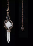 Merkabah Star of David Gemstone and Quartz Crystal Point Energy Healing Dowsing Crystal Pendulum