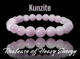 Kunzite Pink Round Smooth Stretch (8mm) Natural Gemstone Crystal Energy Bead Bracelet