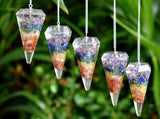 7 Chakra Orgone Energy Healing Dowsing Cone Crystal Pendulum