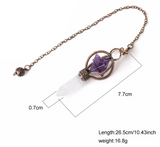 Merkabah Star of David Gemstone and Quartz Crystal Point Energy Healing Dowsing Crystal Pendulum