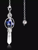 Merkabah Star of David Gemstone and Quartz Crystal Point Energy Healing Dowsing Crystal Pendulum