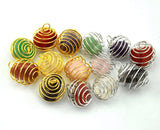 Spiral Cage Crystal & Gemstone Holder In Silver, Copper or Gold Wire Pendant Necklaces