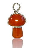 Mushroom Crystal Wire Wrapped Gemstone Pendant