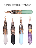 Natural Crystal Gemstone Copper Pendulum Point Pendant Necklace
