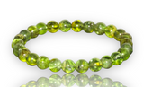 Peridot Custom Size Round Smooth Stretch (8mm) Natural Gemstone Crystal Energy Bead Bracelet