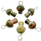Mushroom Crystal Wire Wrapped Gemstone Pendant