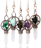 Merkabah Star of David Gemstone and Quartz Crystal Point Energy Healing Dowsing Crystal Pendulum