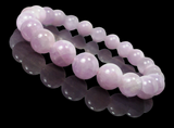 Kunzite Pink Round Smooth Stretch (8mm) Natural Gemstone Crystal Energy Bead Bracelet
