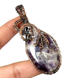 Amethyst • Chevron Dream Amethyst • Copper Wire Wrapped Weave Pendant Necklace