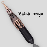 Natural Crystal Gemstone Copper Pendulum Point Pendant Necklace