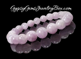 Kunzite Pink Round Smooth Stretch (8mm) Natural Gemstone Crystal Energy Bead Bracelet