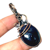 Amethyst - Dark Amethyst Copper Wire Wrapped Weave Pendant Necklace