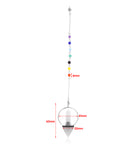 7 Chakra Quartz Crystal Pyramid Hexagonal Reiki Energy Healing Dowsing Pendulum with 7 Chakra Stone Beads Chain