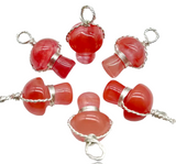 Mushroom Crystal Wire Wrapped Gemstone Pendant