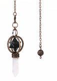 Merkabah Star of David Gemstone and Quartz Crystal Point Energy Healing Dowsing Crystal Pendulum