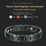 Magnetic Bio Titanium Steel Magnetic Ochre Therapy Bracelet (Black & Black/Gold)