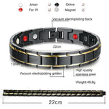 Magnetic Bio Titanium Steel Magnetic Ochre Therapy Bracelet (Black & Black/Gold)