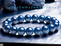 Sapphire Kashmir Blue Round Smooth Stretch (10mm) Natural Gemstone Crystal Energy Bead Bracelet