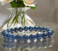 Sapphire Deep Blue Round Smooth Stretch (8mm) Natural Gemstone Crystal Energy Bead Bracelet