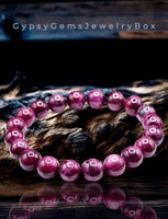 Ruby - Burmese Ruby Myanmar Custom Size•High Grade•AAA+++ Round Smooth Stretch (8mm) Natural Gemstone Crystal Energy Bracelet