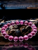 Ruby - Burmese Ruby Myanmar Custom Size•High Grade•AAA+++ Round Smooth Stretch (8mm) Natural Gemstone Crystal Energy Bracelet