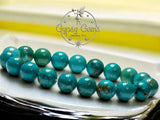 Turquoise - Genuine Natural Green Peacock Copper Vein Turquoise, Custom Size, Round Stretch (8mm) Natural Gemstone Crystal Energy Bead Bracelet