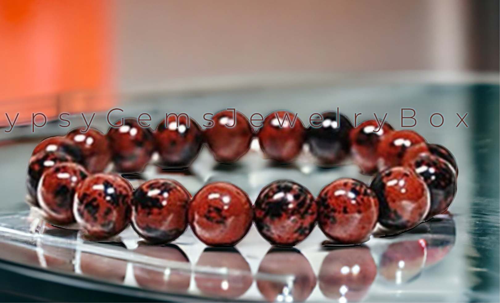 天然石バックルMahogany Obsidian Faceted Natural Mahogany Obsidian Gemstone Round Loose Beads