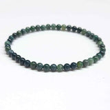 Moss Agate Round Bead Bracelet - Nature Renewal