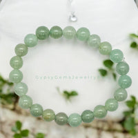 Aventurine AA+ African Pistachio Green•Custom Size•Round Smooth Stretch (8mm) Natural Gemstone Crystal Energy Bead Bracelet