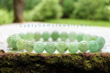 Aventurine AA+ African Pistachio Green•Custom Size•Round Smooth Stretch (8mm) Natural Gemstone Crystal Energy Bead Bracelet