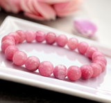 Rhodochrosite Pink Rose Argentina Custom Size Round Smooth Stretch(8mm) Natural Gemstone Crystal Energy Bead Bracelet