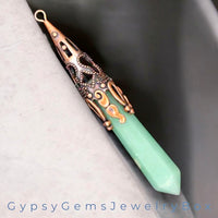 Natural Crystal Gemstone Copper Pendulum Point Pendant Necklace