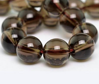 Smokey Quartz Brown Custom Size Round Smooth Stretch (10mm) Grande Large Natural Gemstone Crystal Energy Bead Bracelet