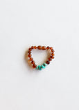Raw Cognac Baltic Amber + Raw Amazonite || Anklet or Bracelet