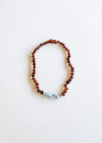 Raw Cognac Baltic Amber + Aquamarine || Necklace
